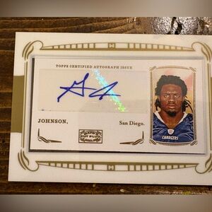 Gartrell Johnson 2009 Topps Certified Autograph Card Mayo’s “CUT PLUG” Chargers